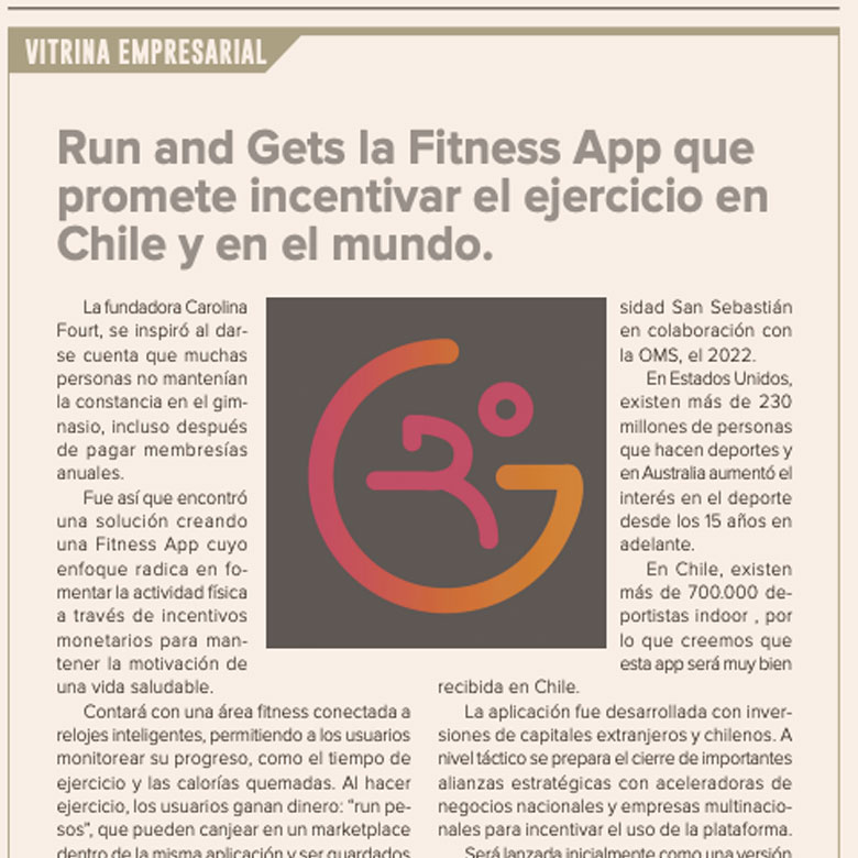 Run and Gets la Fitness App que promete incentivar el ejercicio en Chile y en el mundo