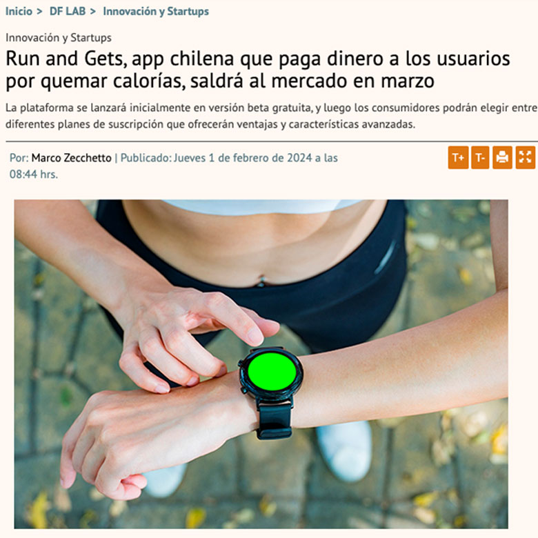 Run and Gets, la app chilena que paga  dinero a los usuarios por quemar calorías